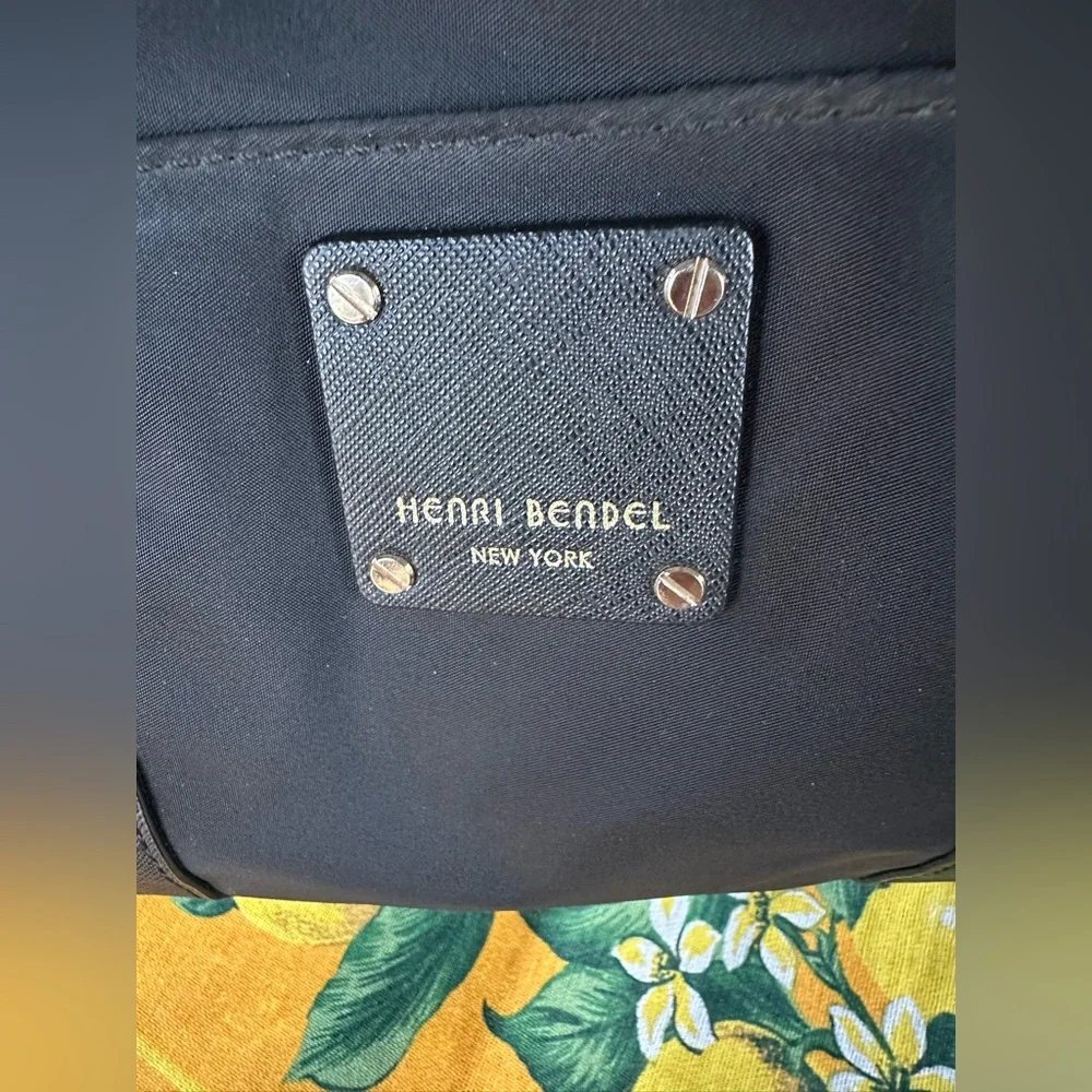 Henri Bendel Jetsetter 3 Way Convertible Backpack Black w/ Saffiano Leather Trim
